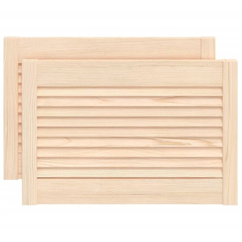 Portes d'armoire à persiennes 2 pcs 39,5x59,4 cm pin massif