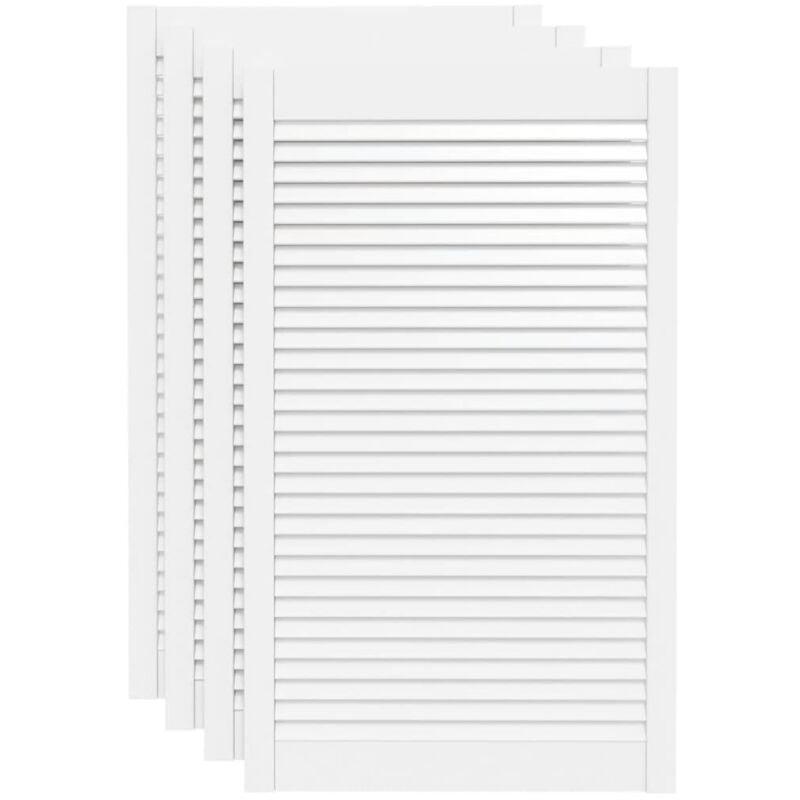 Vidaxl - Portes d'armoire à persiennes 4pcs blanc 99,3x59,4cm pin massif