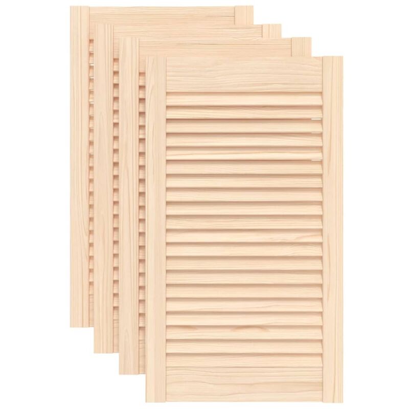 Portes d'armoire à persiennes 4pcs 69x39,4cm bois de pin massif