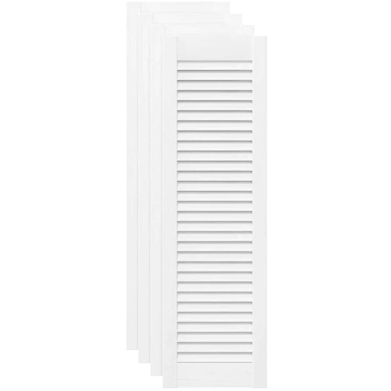 Portes d'armoire à persiennes 4 pcs blanc 99x29,5 cm Vidaxl