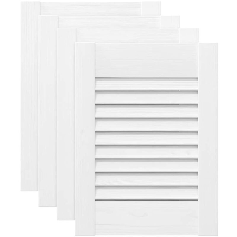 Portes d'armoire à persiennes 4 pcs blanc 39,5x29,5 cm vidaXL