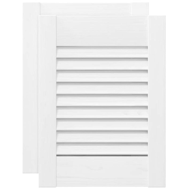 Portes d'armoire à persiennes 2 pcs blanc 39,5x29,5 cm Vidaxl