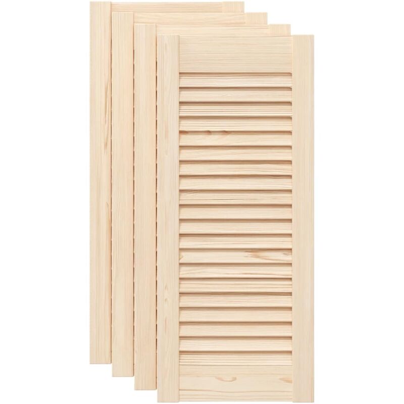 Portes d'armoire à persiennes 4pcs 69x29,5cm bois de pin massif Vidaxl