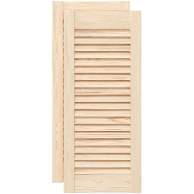 Portes d'armoire à persiennes 2pcs 69x29,5cm bois de pin massif Vidaxl