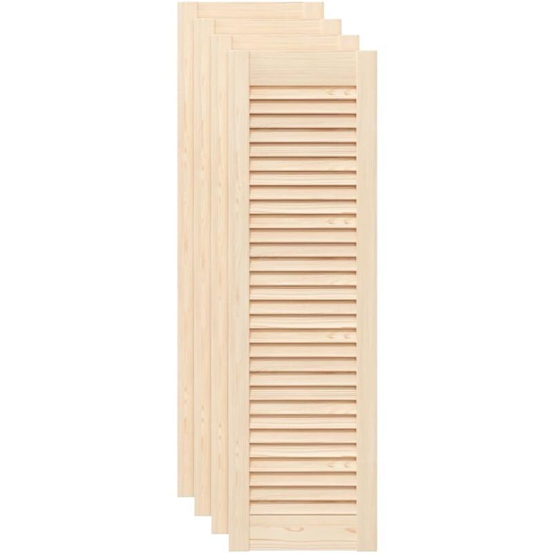 Portes d'armoire à persiennes 4pcs 99x29,5cm bois de pin massif Vidaxl