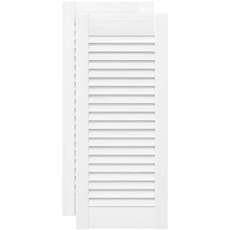 Portes d'armoire à persiennes 2 pcs blanc 69x29,5 cm Vidaxl