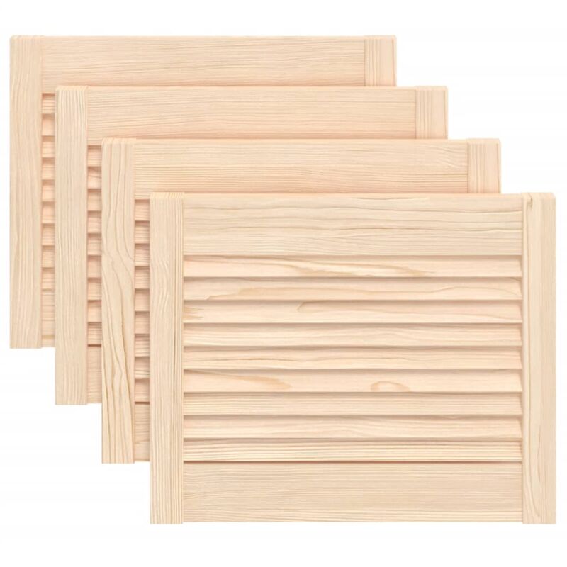 Portes d'armoire à persiennes 4 pcs 39,5x49,4 cm pin massif Vidaxl