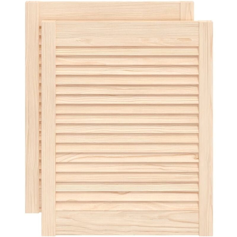 Portes d'armoire à persiennes 2 pcs 61,5x49,4 cm pin massif Vidaxl