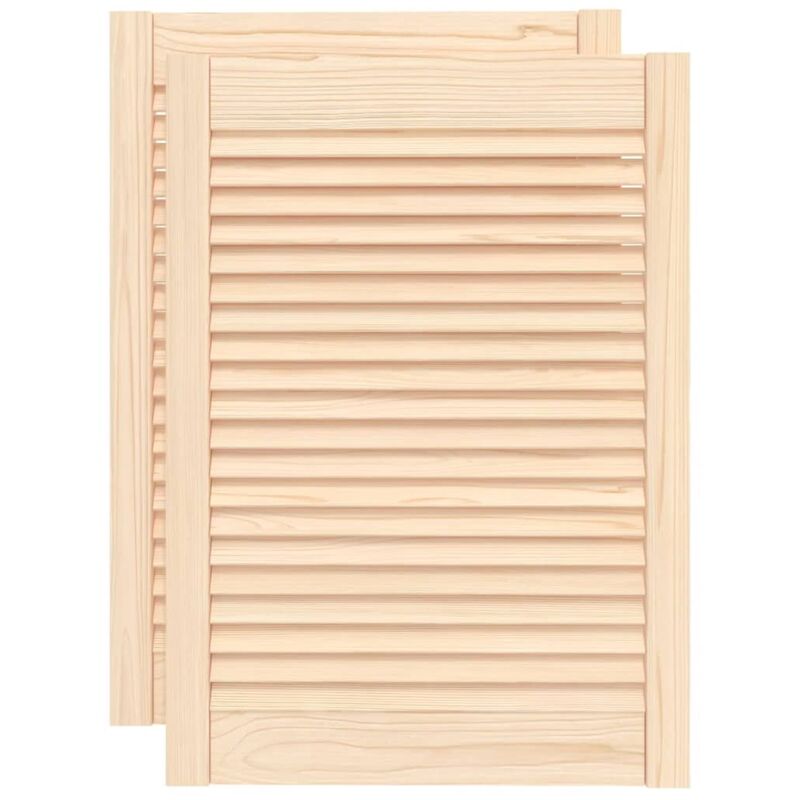 Portes d'armoire à persiennes 2pcs 69x49,4cm bois de pin massif Vidaxl