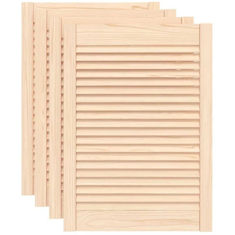 Portes d'armoire à persiennes 4pcs 69x49,4cm bois de pin massif Vidaxl