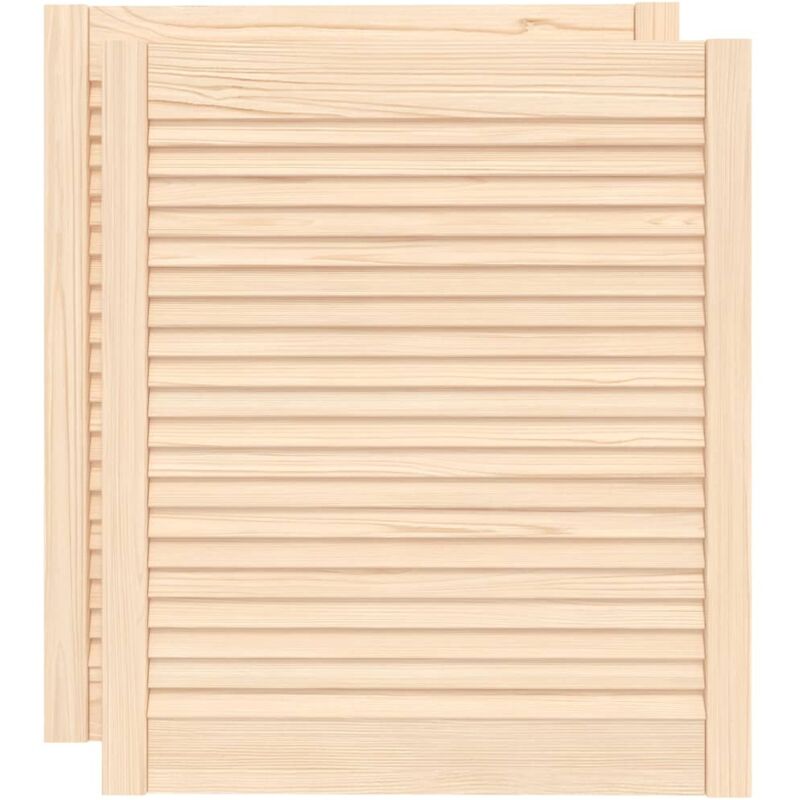 Portes d'armoire à persiennes 2pcs 69x59,4cm bois de pin massif Vidaxl