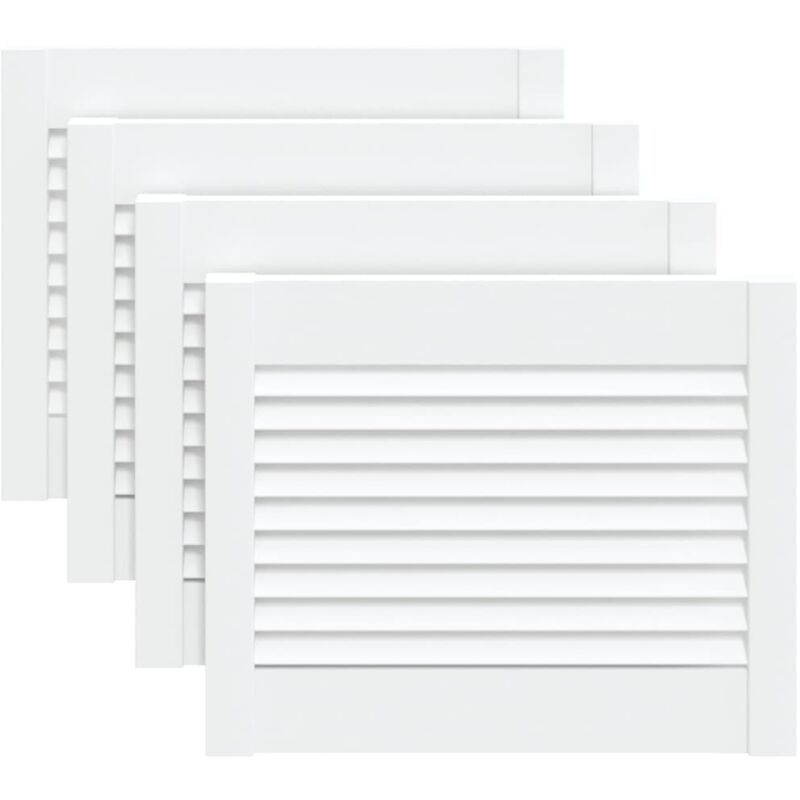 Portes d'armoire à persiennes 4pcs blanc 39,5x49,4cm pin massif Vidaxl