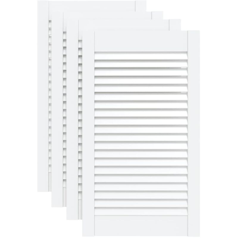 Portes d'armoire à persiennes 4 pcs blanc 69x39,4 cm pin massif Vidaxl