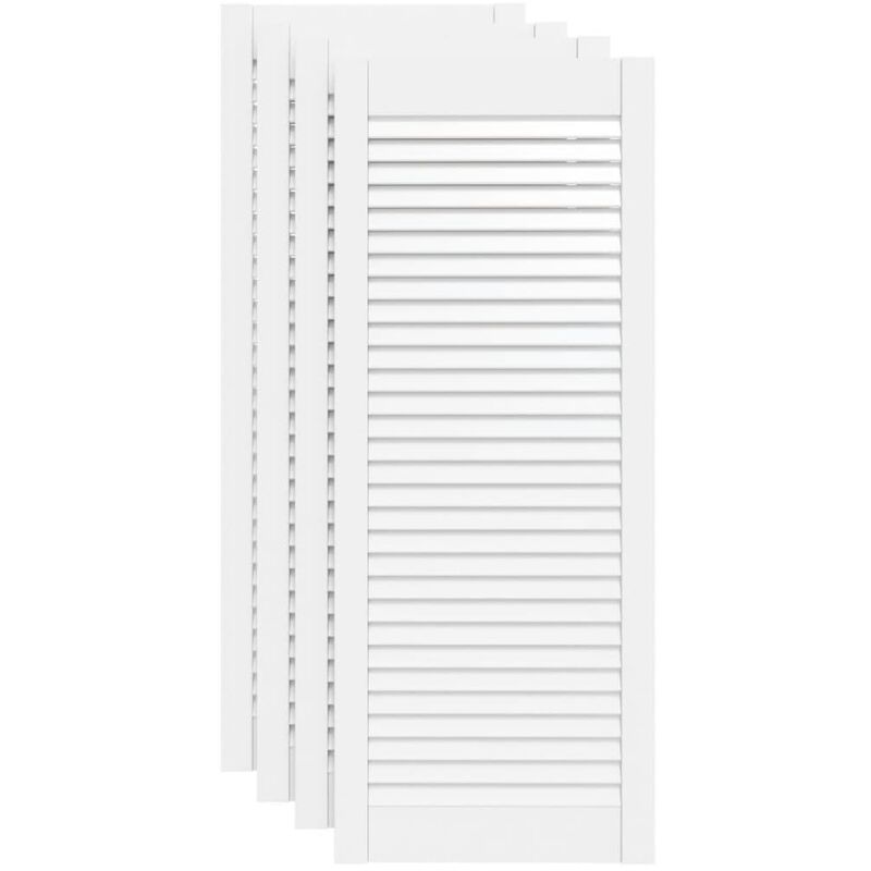 Portes d'armoire à persiennes 4pcs blanc 99,3x39,4cm pin massif Vidaxl