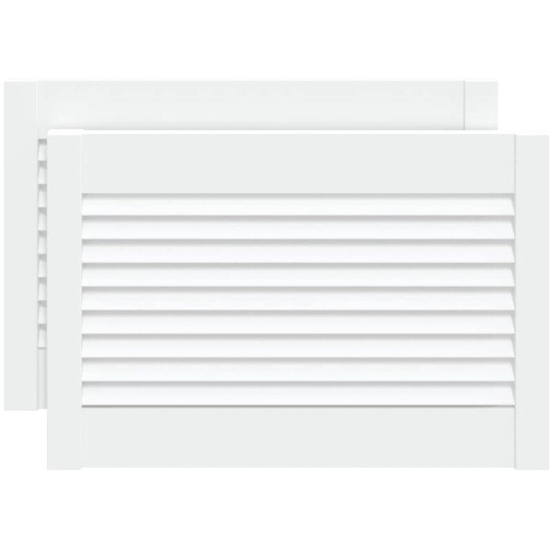 Portes d'armoire à persiennes 2pcs blanc 39,5x59,4cm pin massif Vidaxl