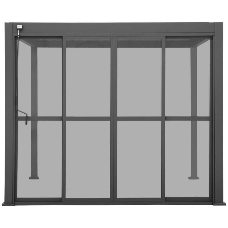 Hesperide - Portes coulissantes pour Evora petit et grand modèle graphite - 1 3 côté - l. 236,5 x H340cm - Hespéride