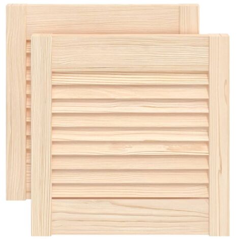 Portes d'armoire à persiennes 2 pcs 39,5x39,4 cm pin massif CFW96079