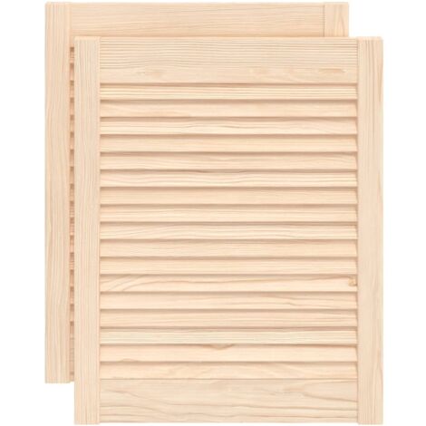 Portes d'armoire à persiennes 2 pcs 61,5x49,4 cm pin massif CFW20765