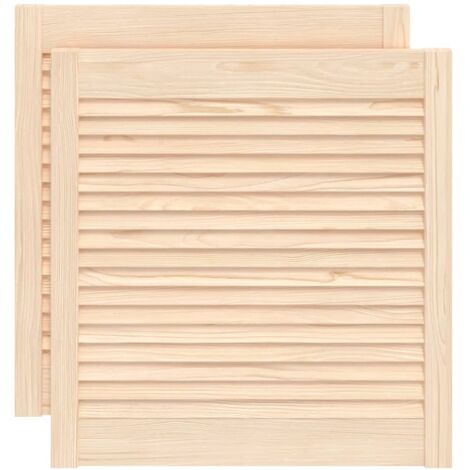 Portes d'armoire à persiennes 2 pcs 61,5x59,4 cm pin massif CFW56145