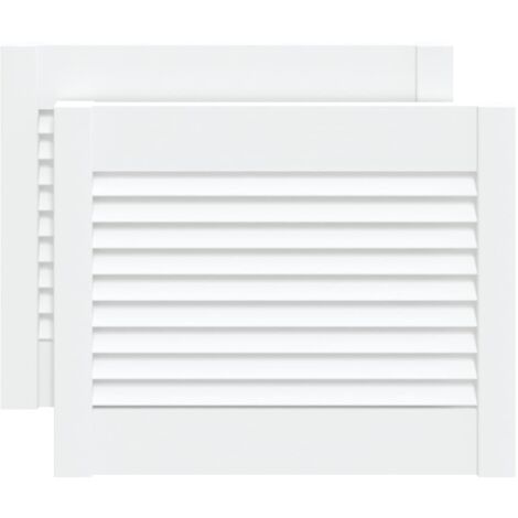 Portes d'armoire à persiennes 2pcs blanc 39,5x49,4cm pin massif CFW33144