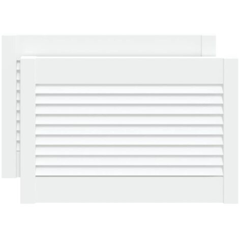 Portes d'armoire à persiennes 2pcs blanc 39,5x59,4cm pin massif CFW60903