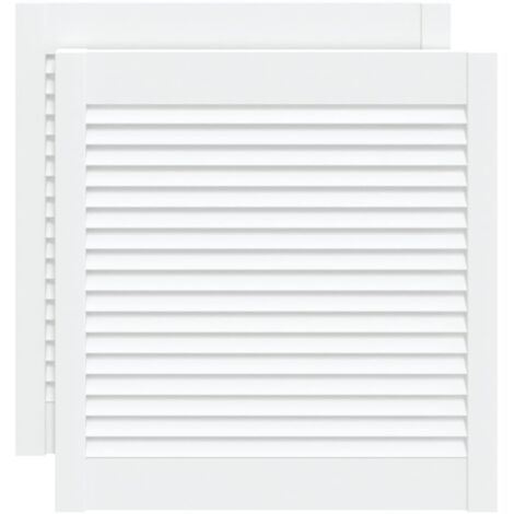 Portes d'armoire à persiennes 2pcs blanc 61,5x59,4cm pin massif CFW43770
