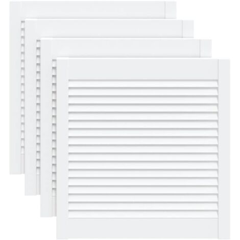Portes d'armoire à persiennes 4pcs blanc 61,5x59,4cm pin massif CFW80694