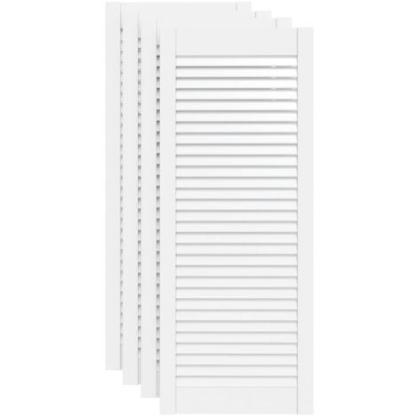 Portes d'armoire à persiennes 4pcs blanc 99,3x39,4cm pin massif CFW87946
