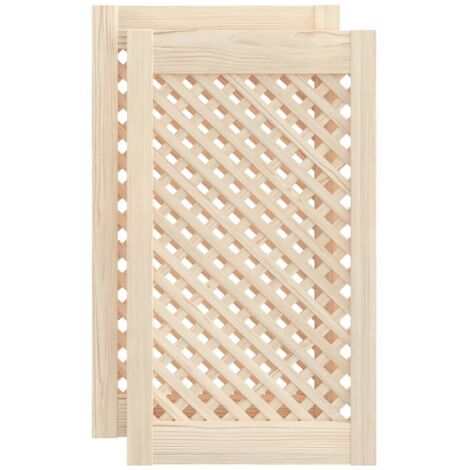 Portes d'armoires en treillis 2 pcs 39,5x69 cm pin massif CFW77326