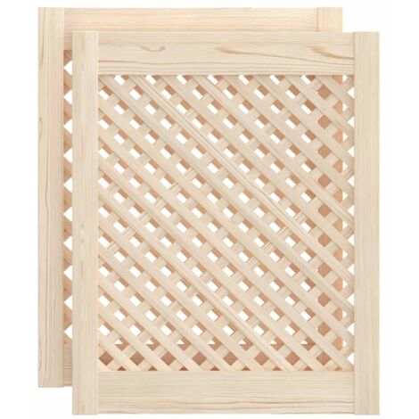 Portes d'armoires en treillis 2 pcs 49,5x61,5 cm pin massif CFW92494