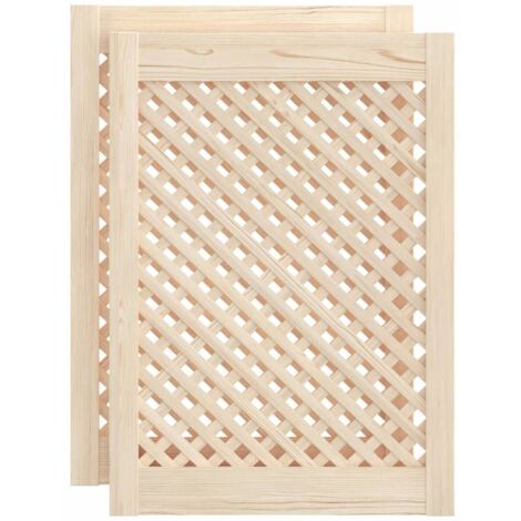 Portes d'armoires en treillis 2 pcs 49,5x69 cm pin massif CFW96040