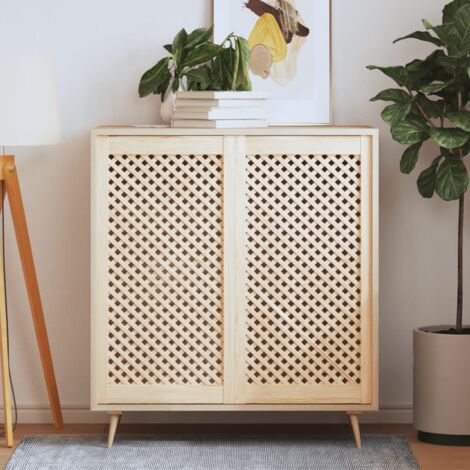 Portes d'armoires en treillis 2 pcs 49,5x99 cm pin massif CFW18374