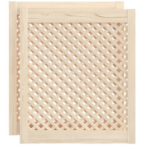 Portes d'armoires en treillis 2 pcs 59,5x69 cm pin massif CFW29766