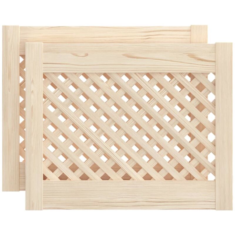 Portes d'armoires en treillis 2 pcs 49,5x39,5 cm pin massif Vidaxl