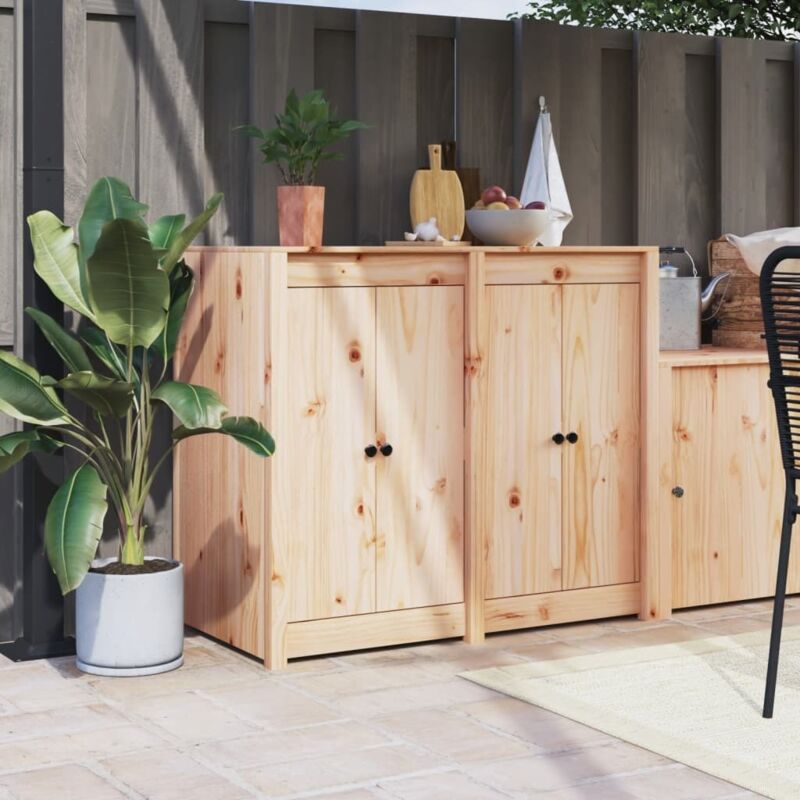 Vidaxl – Portes de cuisine d'extérieur 2pcs 50x9x82cm en bois de pin massif – Installation rapide avec trous prépercés – Pour armoires de cuisine
