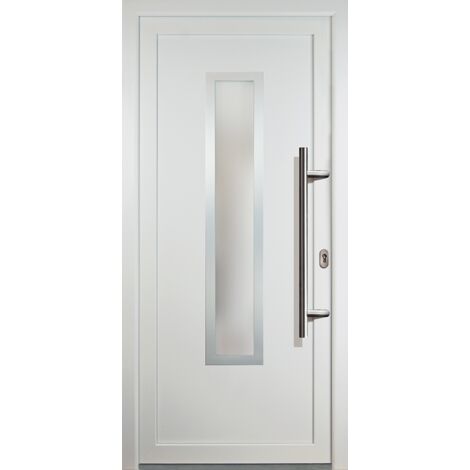 Portes d'entrée  aluminium modèle 32, intérieur: blanc, extérieur: blanc