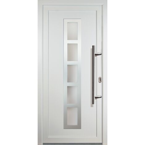 Portes d'entrée  aluminium modèle 51, intérieur: blanc, extérieur: blanc