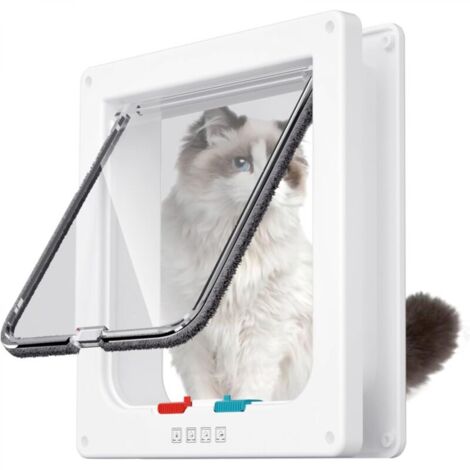 Portes intérieures et extérieures sécurisées pour chats avec 4 modes de verrouillage pour les fenêtres et les murs (noir, moyen)