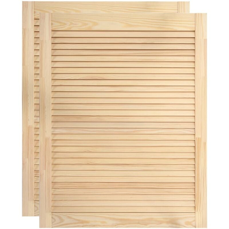 Portes à persiennes 2 pièces bois de pin massif 61,5 x 39,4 cm