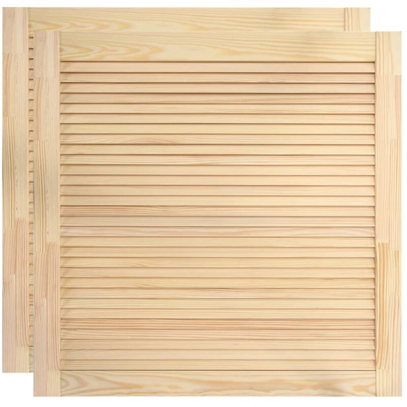 Portes à persiennes 2 pièces 39,5 x 39,4 cm bois de pin massif