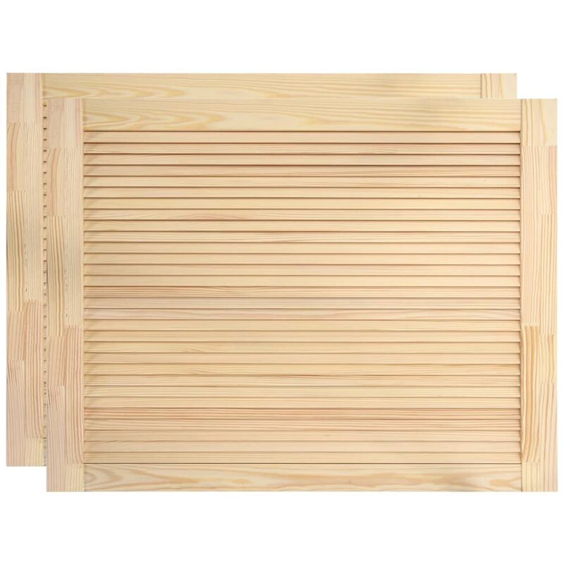 Portes à persiennes 2 pièces 39,5 x 59,4 cm bois de pin massif