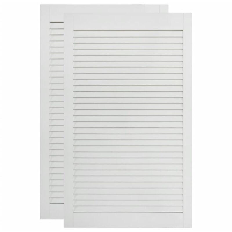 Portes à persiennes 2 pièces 99,3 x 49,4 cm bois de pin massif blanc