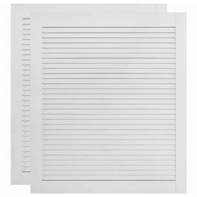 Portes à persiennes 2 pièces bois de pin massif 61,5 x 49,4 cm blanc