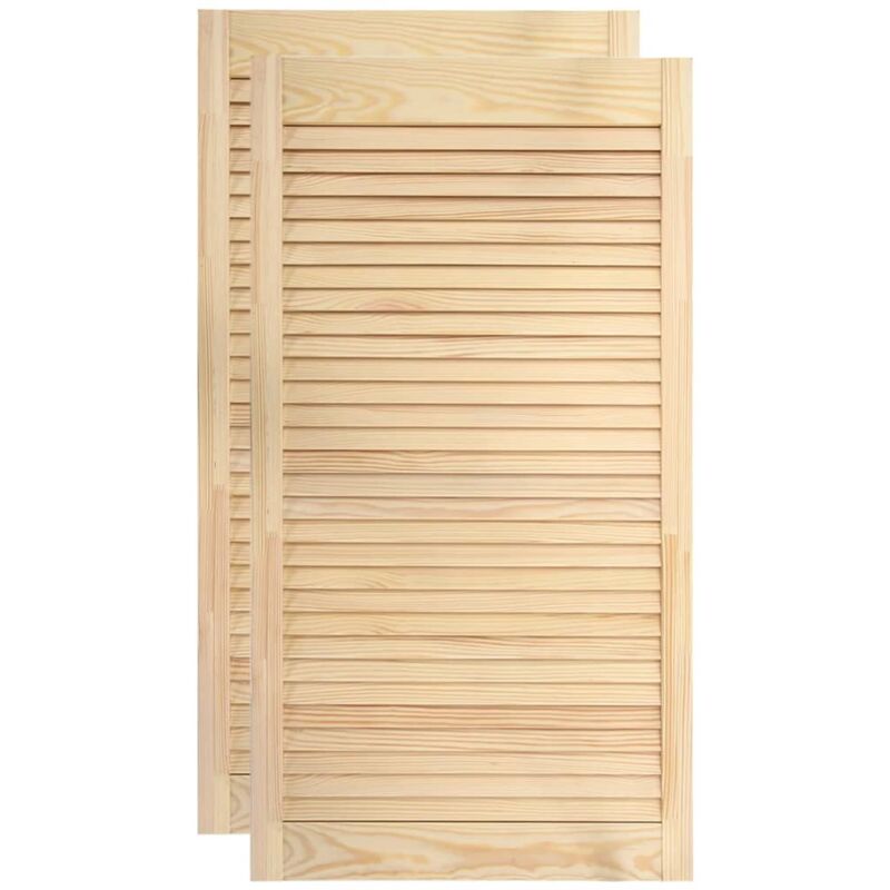 Portes à persiennes 2 pièces bois de pin massif 99,3 cm