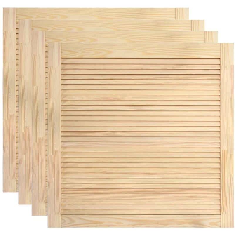 Portes à persiennes 4 pièces bois de pin massif 39,5x39,4 cm