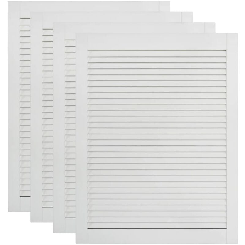 Portes à persiennes 4 pièces bois de pin massif blanc 69 x 49,4 cm