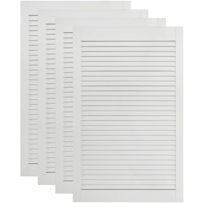 Portes à persiennes 4 pièces bois de pin massif blanc 99,3 x 59,4 cm