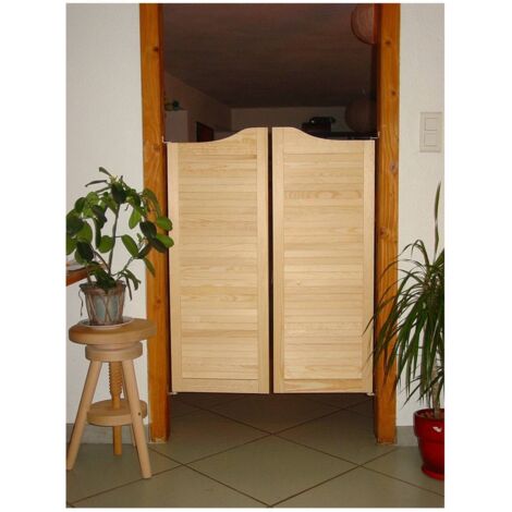 Outils Et Nature – Portes persiennées en pin naturel 68 cm – Design double vantail – Épaisseur 21 mm – Pour séparation lumineuse d'espaces