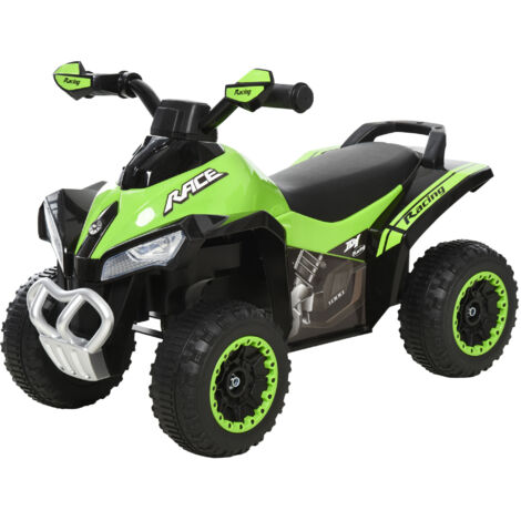 Porteur enfant quad 18-36 mois, dimensions 67 x 38 x 44 cm, effets lumineux et sonores, couleur vert et noir, jouet à pousser pour tout-petits.