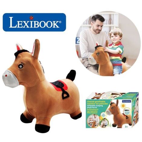 Porteur - LEXIBOOK - Cheval Sauteur Gonflable en Peluche - Design 2-en-1 - Housse amovible - Pour Enfant